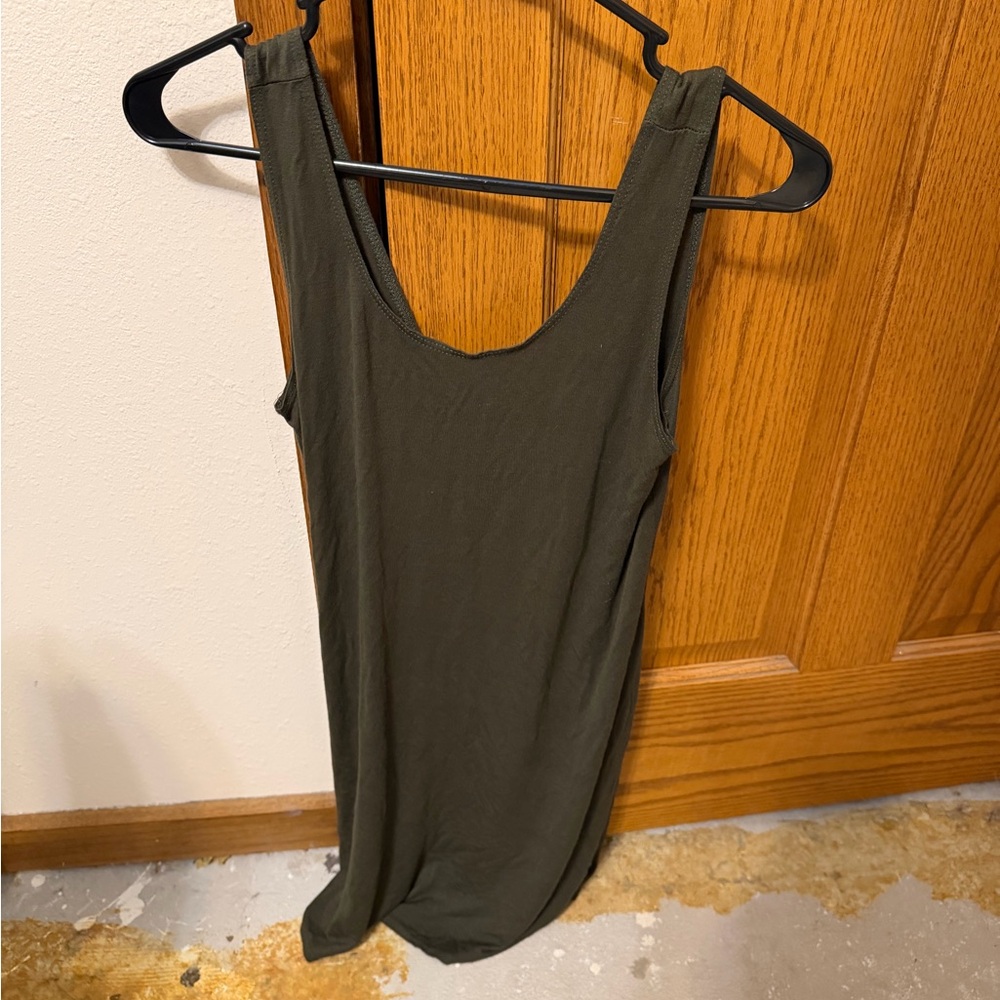 Olive Green Sleeveless Women's dress